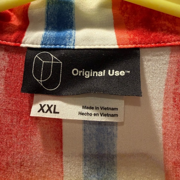 Original Use Red and Blue Striped Casual Shirt - Picture 2 of 3